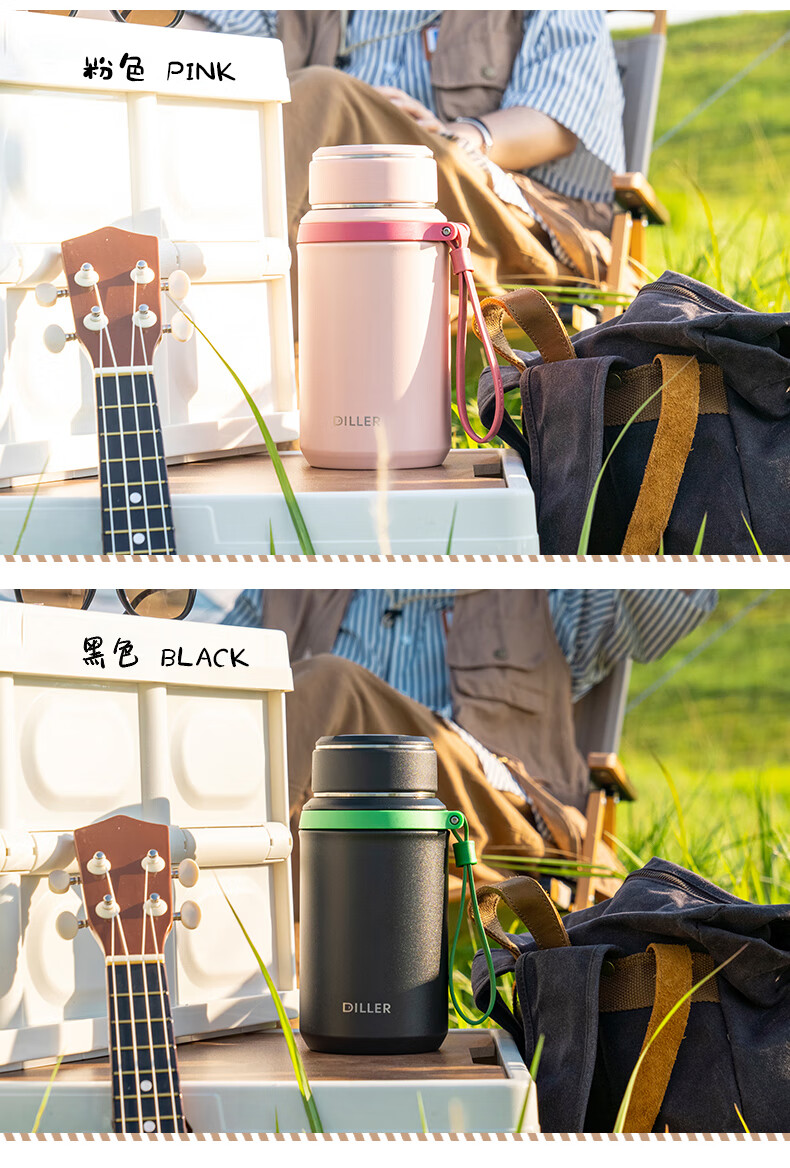 ど特百惠商场同款cica保温杯男款大容量女士高档便携不锈钢保冷水杯泡