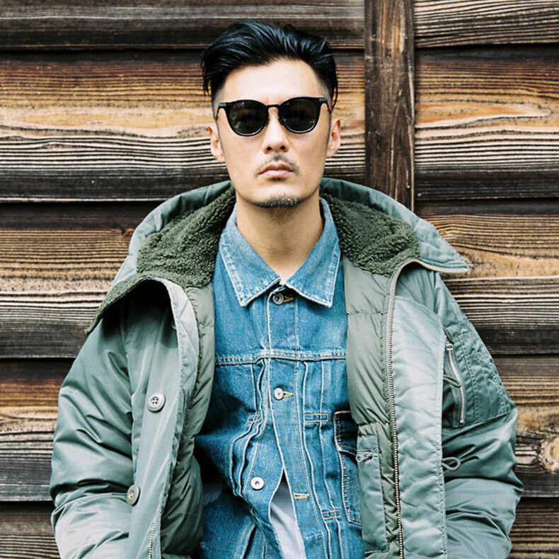 余文乐太阳眼镜联名同款男女可配墨镜变色纯钛偏光复古潮大脸镜框156