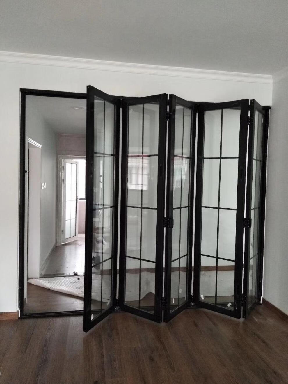 净兰馨 厨房推拉门阳台客厅卫生间铝合金折叠吊轨三联动长虹玻璃移门