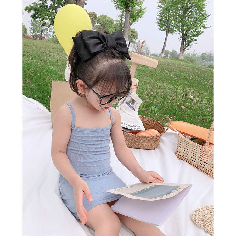 夏季新款女童连衣裙女童吊带背心连衣裙潮小女孩裙子夏薄打底衫上衣