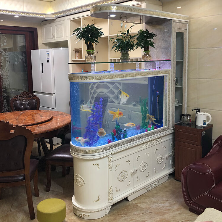可开票欧式生态酒柜金鱼缸客厅免换水玻璃水族箱底滤柜家用12米大中型