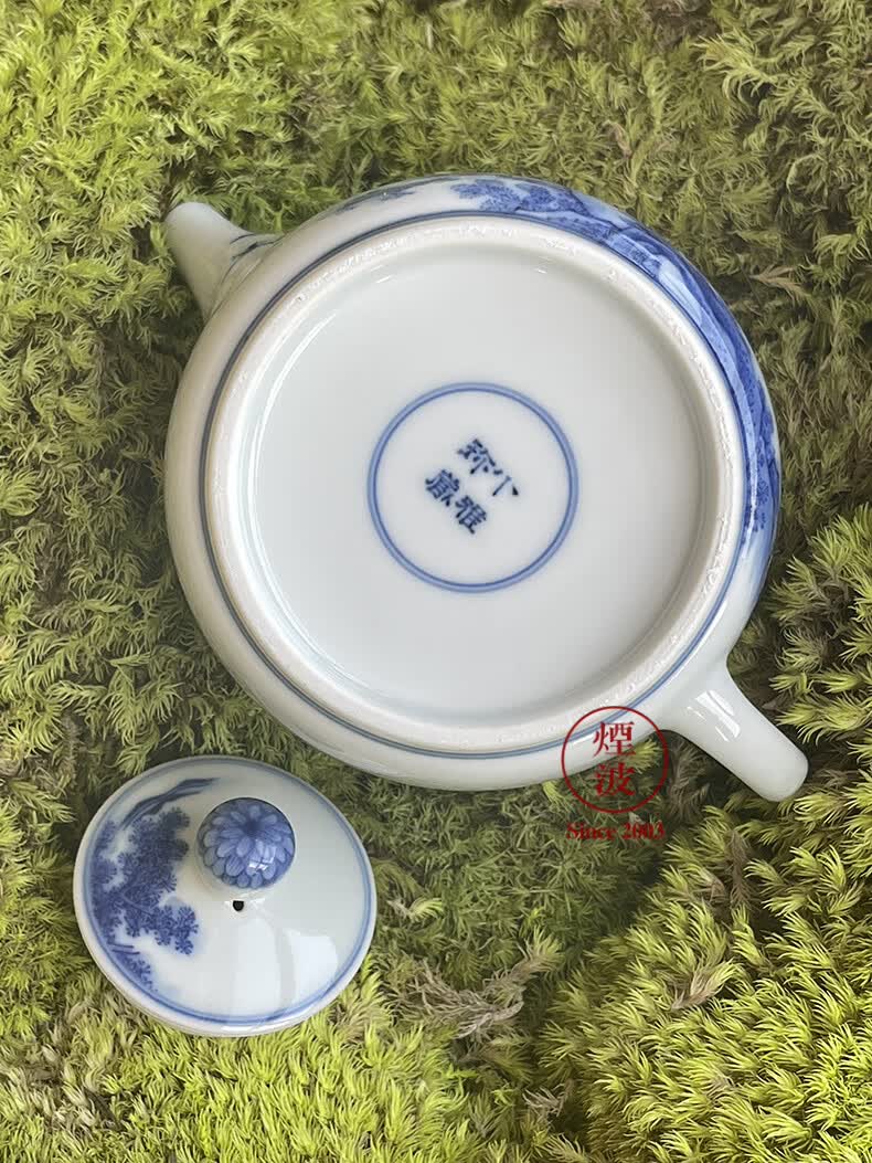 景德镇小雅 阮定荣造 小雅珍藏款 青花 西厢记 大款 茶壶 瓷壶【图片