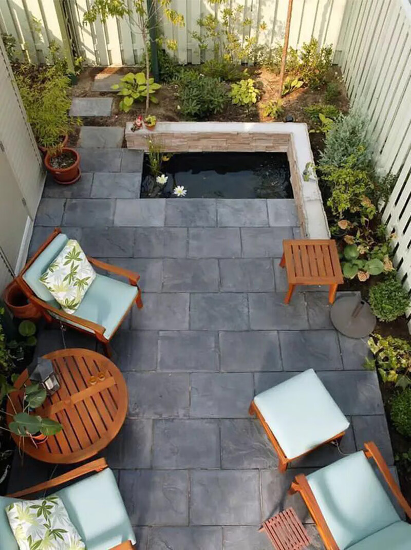 天然青石板别墅庭院花园地砖户外仿古文化石室外石材院子防滑石板