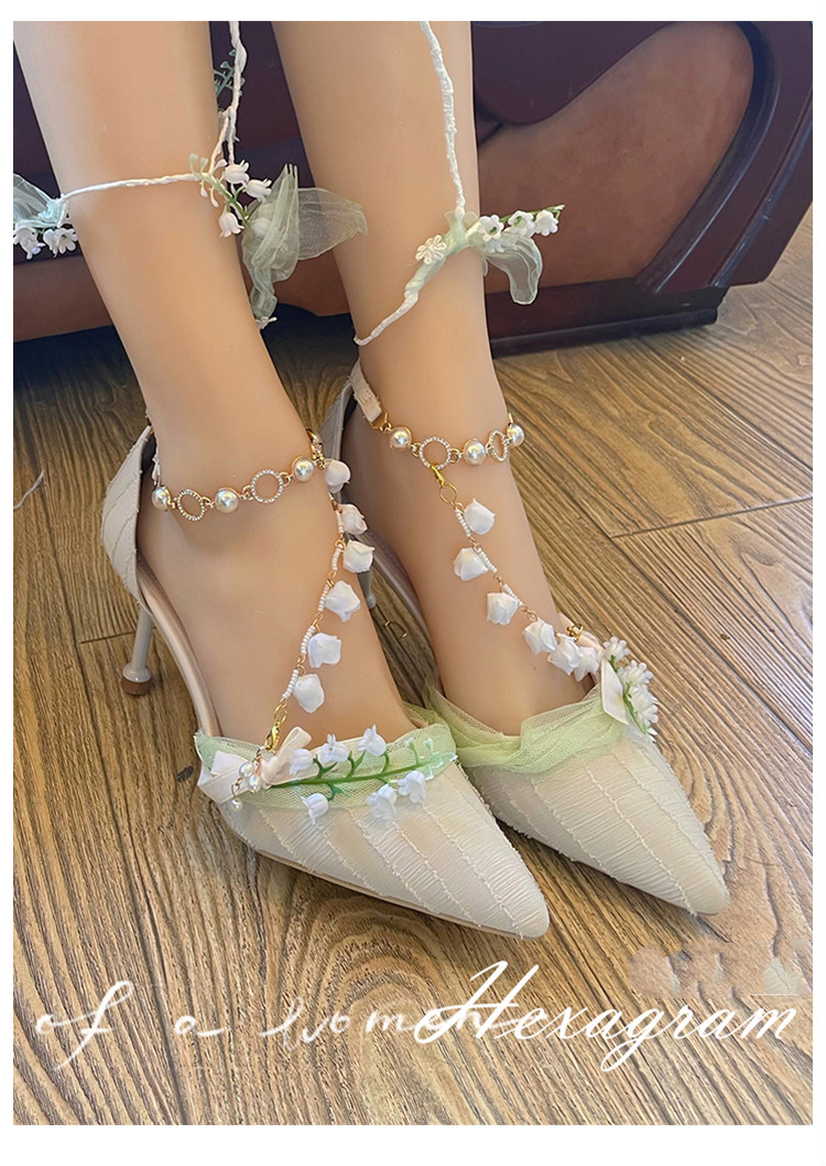 洛丽塔鞋子法式少女lolita手作lo鞋日常百搭洛丽塔高跟鞋绕腿藤蔓