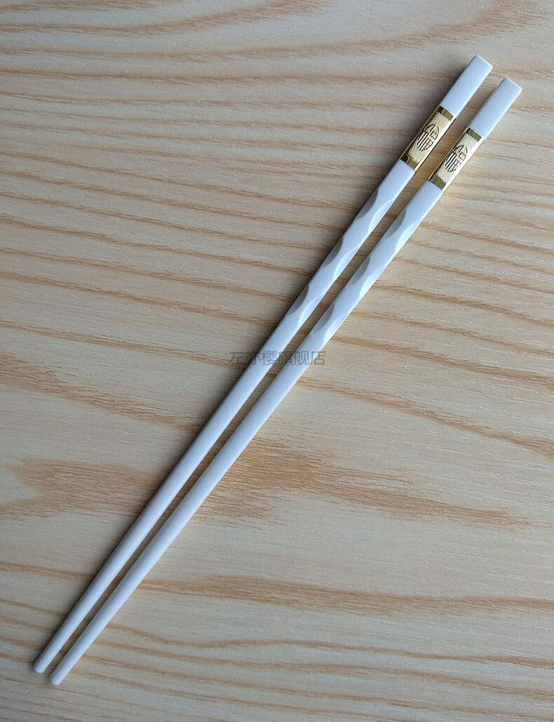 公筷新款合金筷子象牙白色酒店商用餐厅高端专用公筷刻字家用加长波纹