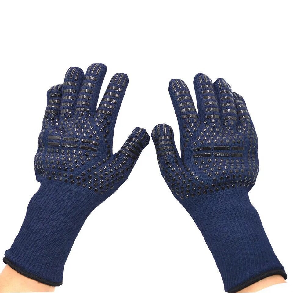 厨房耐高温500800度硅胶隔热手套阻燃防烫防滑手套当天发货定制款可自