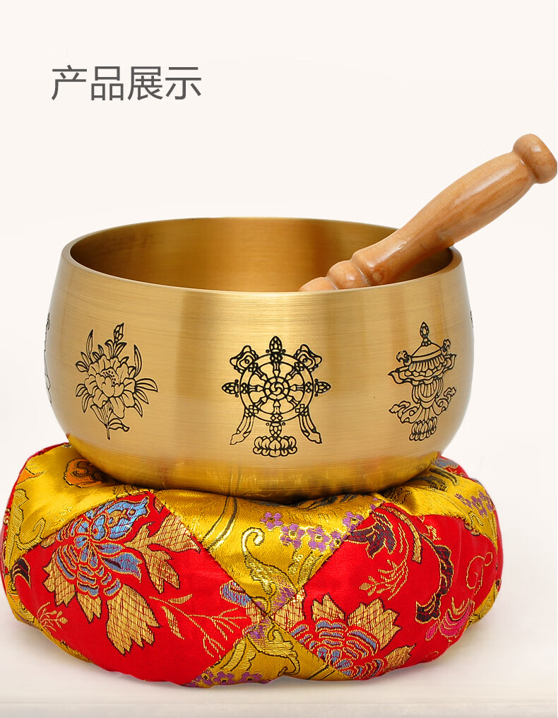 黄铜日式精品铜磬佛家钵盂法器修行静心钵音疗钵佛音碗佛教用品95寸铜
