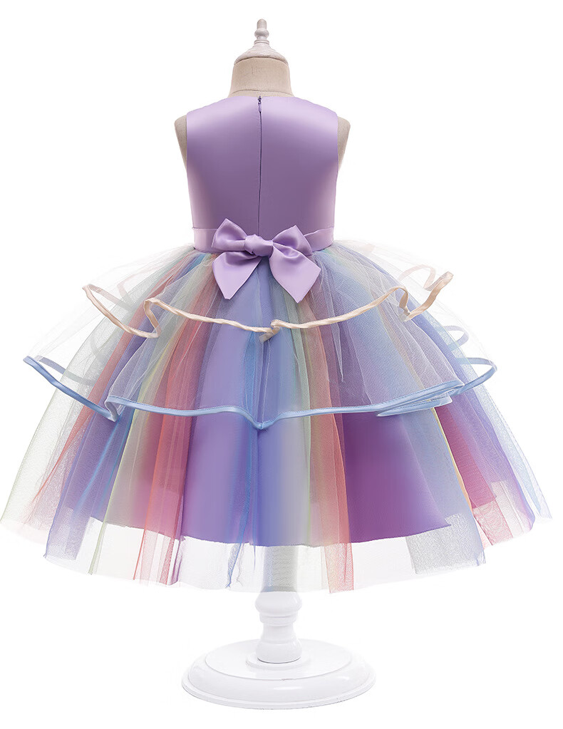 小马宝莉演出服小马宝莉裙子女童彩色蓬蓬纱连衣裙紫悦公主裙万圣节