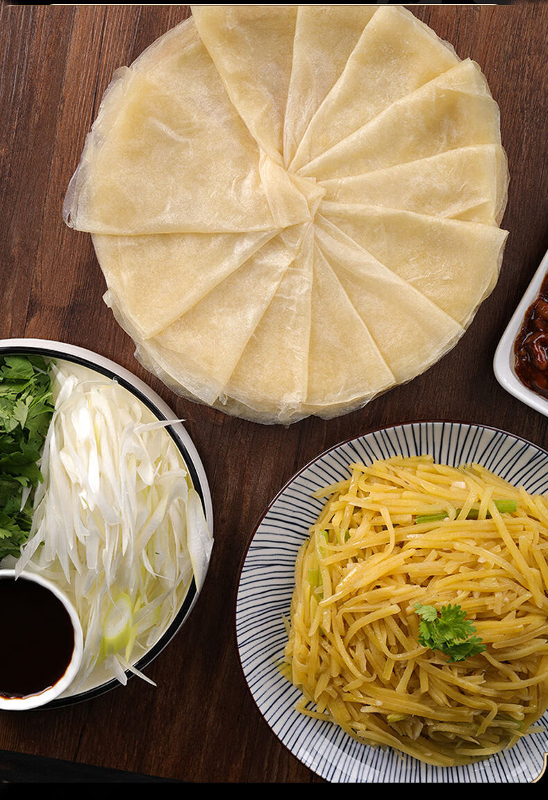 手工擀制优润佳东北榆林镇筋饼20张春饼皮薄面饼卷饼早餐食物盛源来