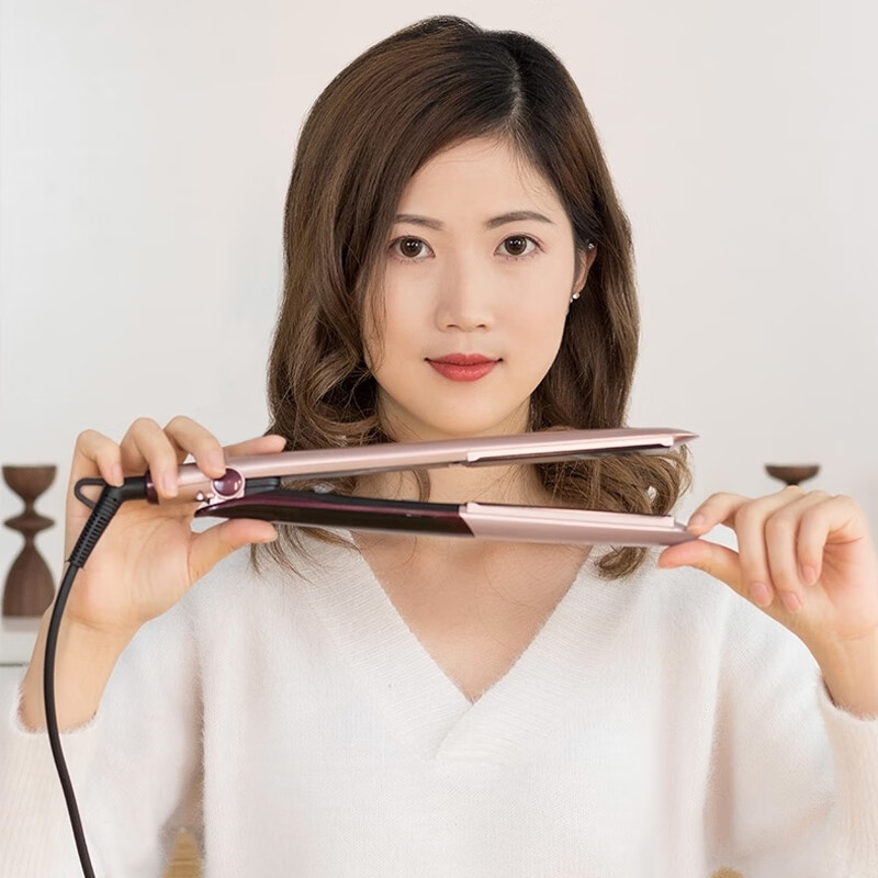 夹板电陶瓷釉直卷两用拉直板直发器学生内扣不伤发529韵果香槟金