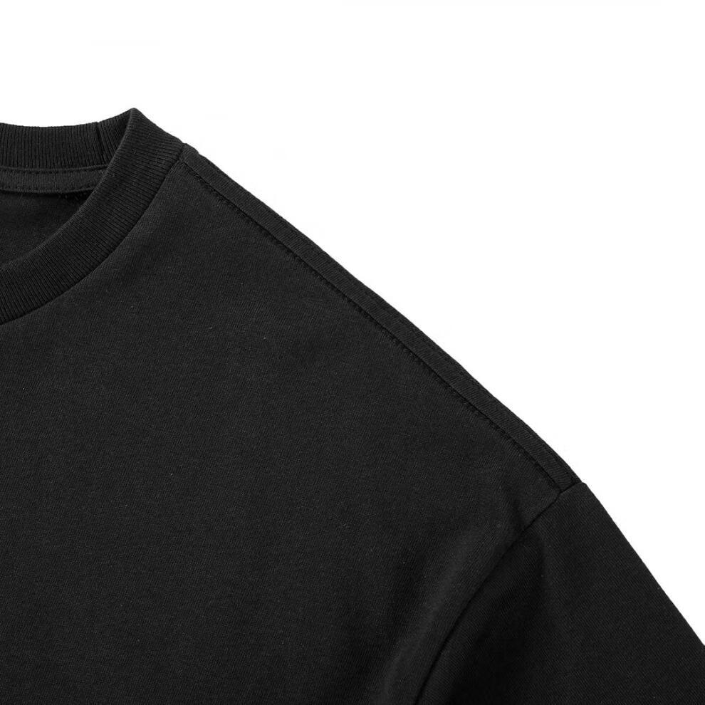 fog第七季主线 fear of god植绒印花7青少年短袖t恤男essentials 黑色