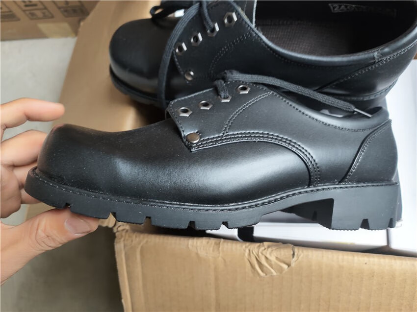 02皮鞋3513四寸皮鞋 正装钢头大头02士兵皮鞋品质定制款 黑色 38
