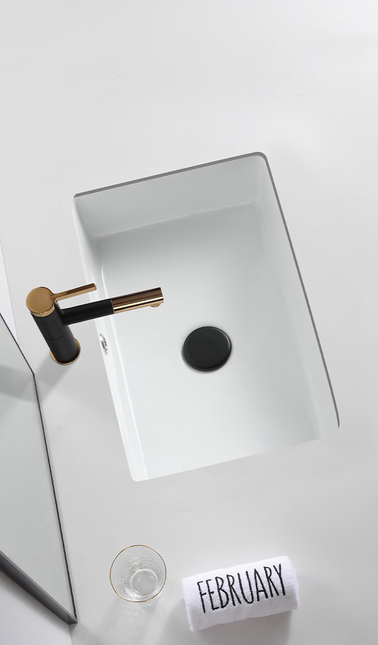 台下盆洗脸盆洗手盆小号小尺寸阳台超窄长方形单盆陶瓷嵌入式圆洗脸