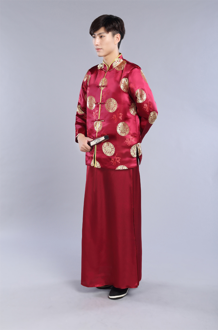 妩纪民国古装地主服装财主员外老爷马褂演出服掌柜管家唐装寿服新郎装