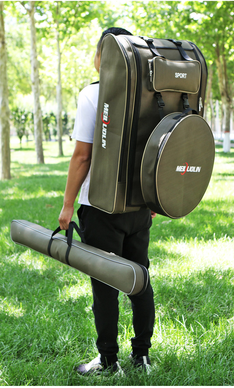 thebrave双肩背钓椅包渔具包大背包鱼竿包防水钓椅包三层大容量钓椅子