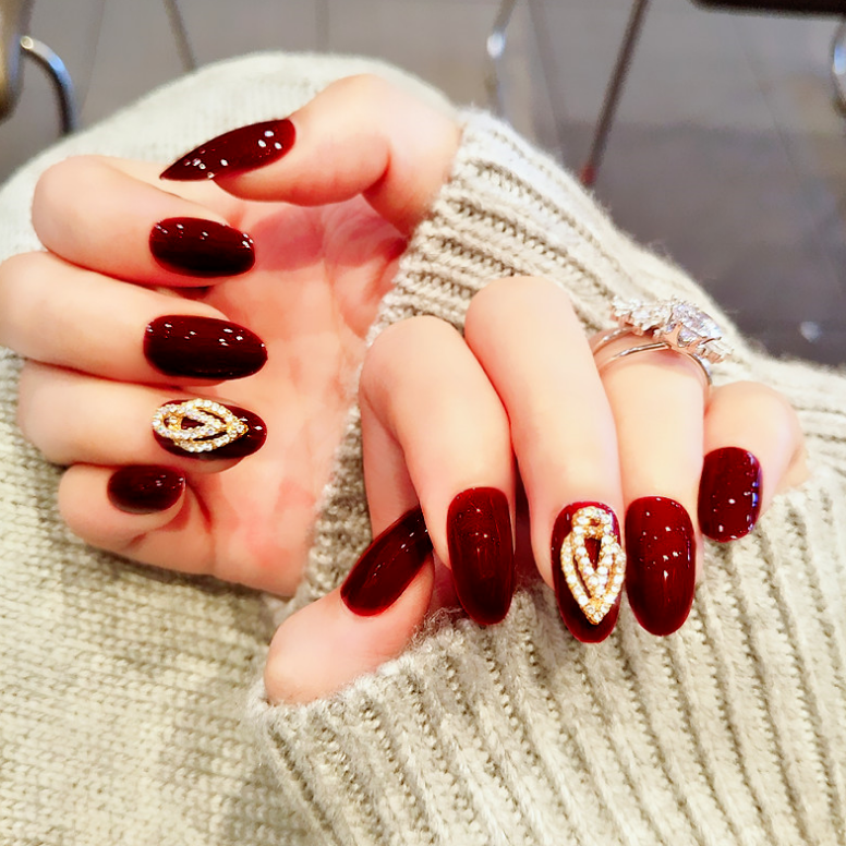 指甲贴片成品美甲片可拆卸防水网红穿戴甲夏日显白美甲贴片 浪漫法式