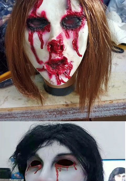 【精选】万圣节恐怖面具鬼屋密室逃脱骷髅女鬼丧尸僵尸恶心吓人鬼脸