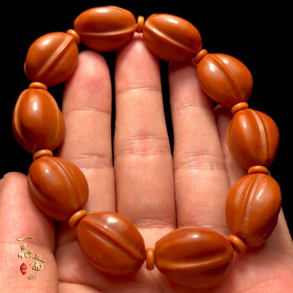定制梅林铁核鲨鱼背橄榄核手串大籽素核文玩原籽光珠素串原核圆珠素珠