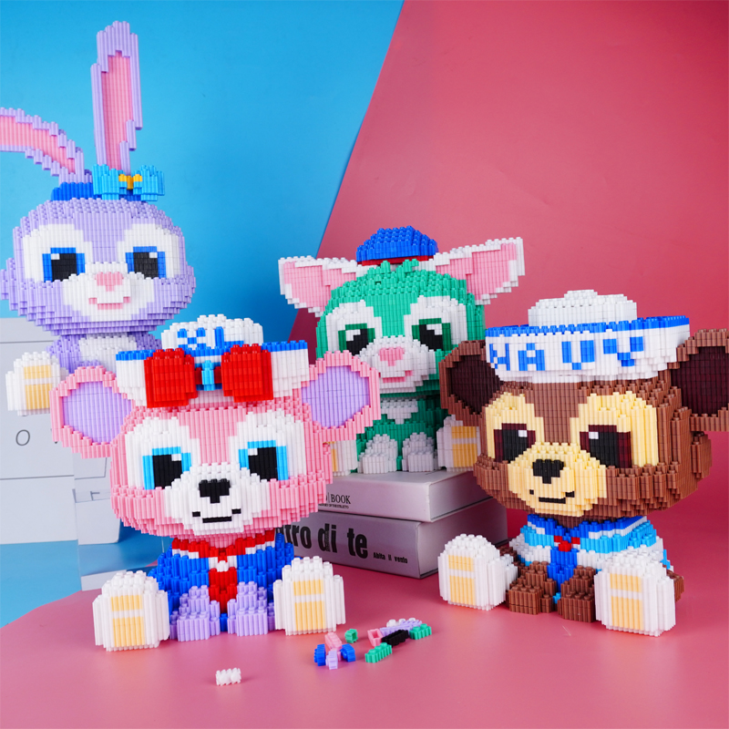 小颗粒拼装积木玩具女孩迪士尼星黛露兔子拼图荧光黄cl星黛露礼盒版