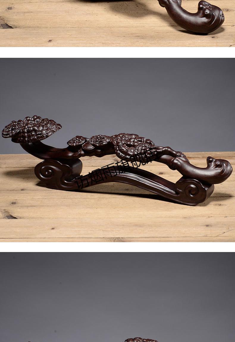 京选品质灵芝木雕实木质如意摆件挂件木雕灵芝红木工艺品摆设家居玄关