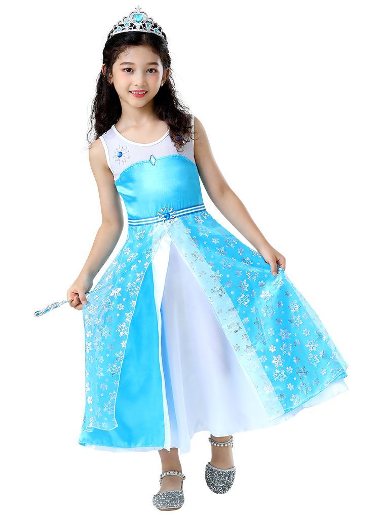 叶罗丽公主裙冰公主齐娜的裙子儿童套装真人衣服女童连衣裙cos服 冰