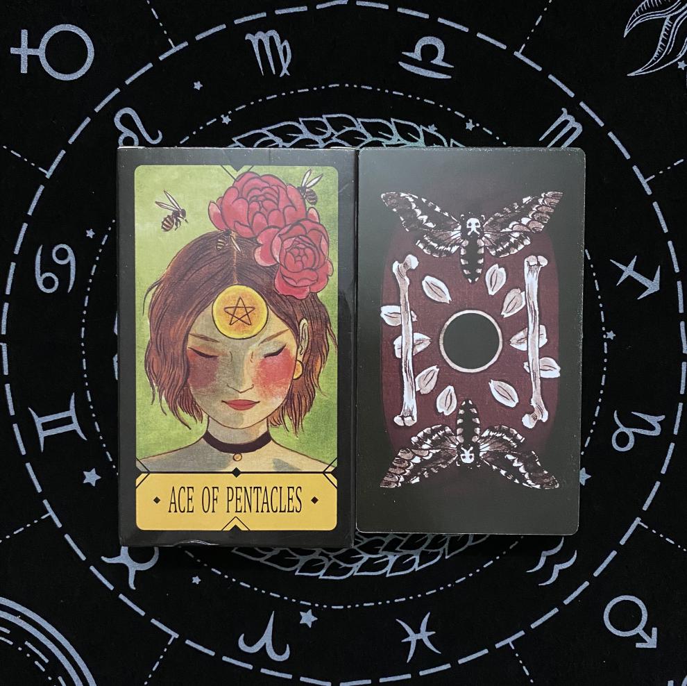 ace of pentacles tarot 五角星塔罗牌英文卡牌镀绿边 五角星塔罗牌