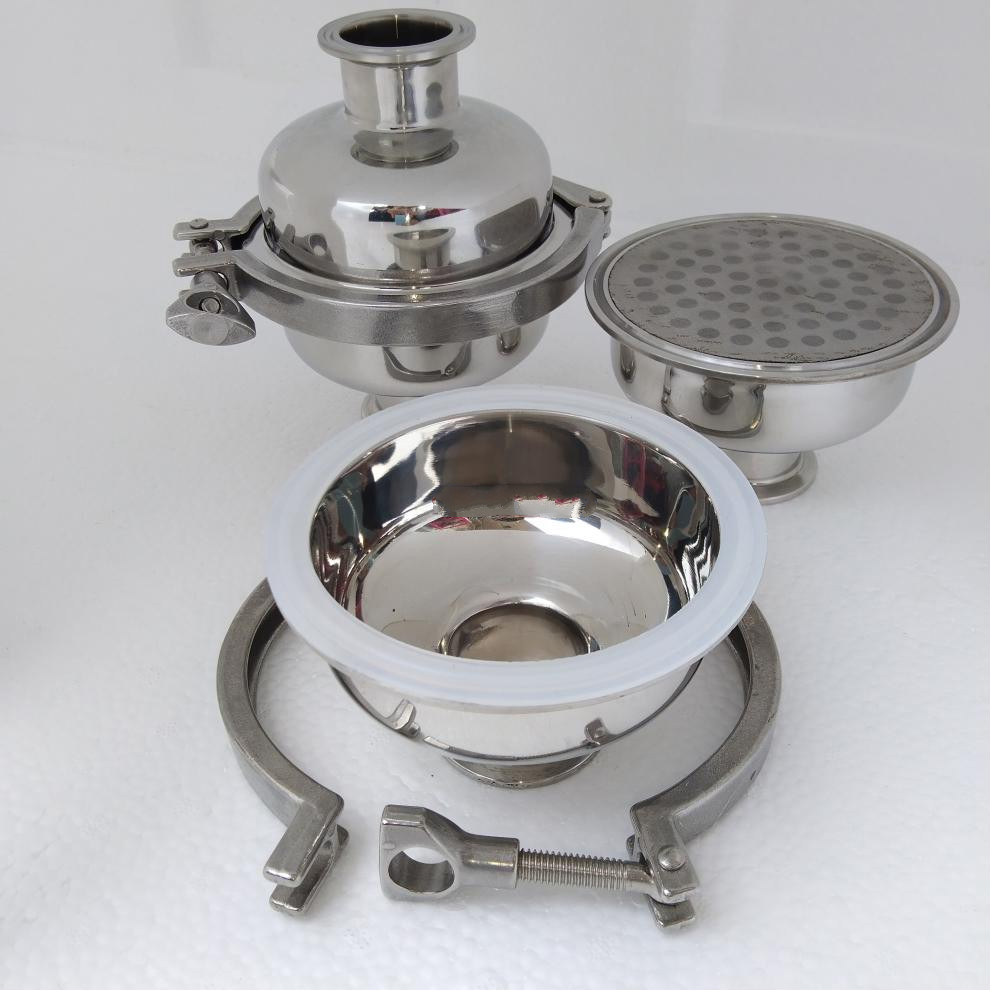 织语不锈钢快装过滤器304球形卡箍式直通出料口过滤器卫生级过滤网φ