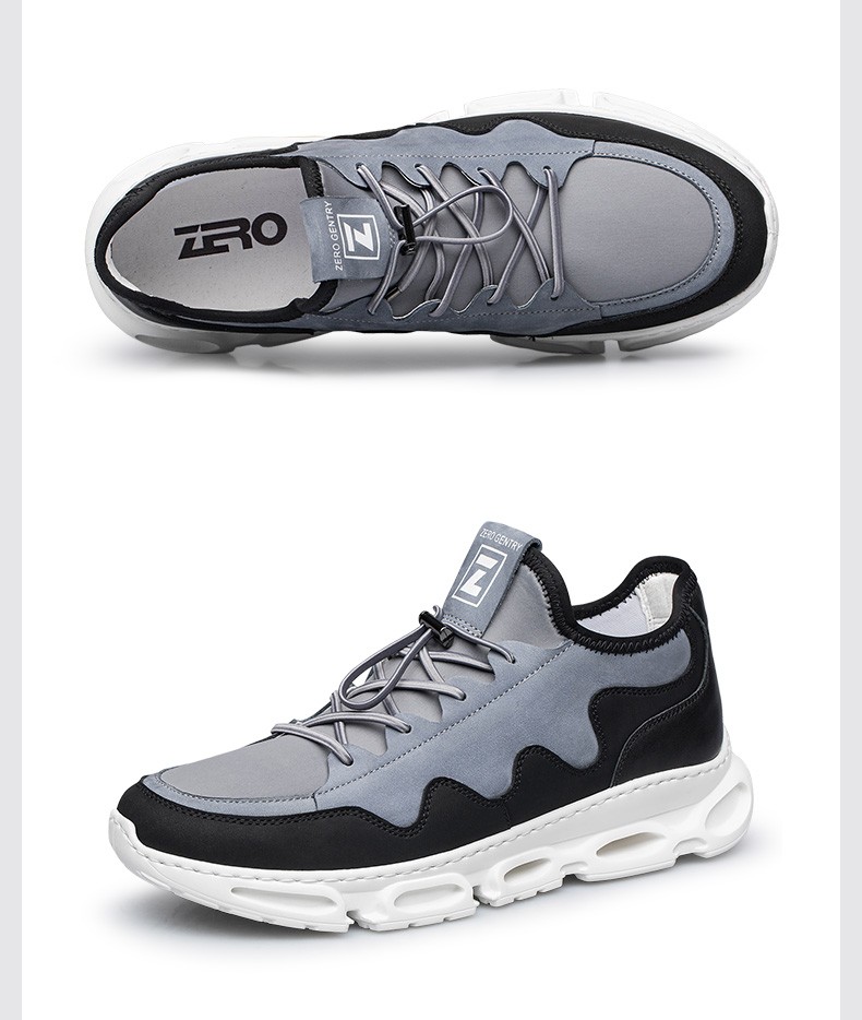zero零度运动休闲新款男鞋休闲鞋男时尚鞋子户外轻便旅游潮鞋黑灰38