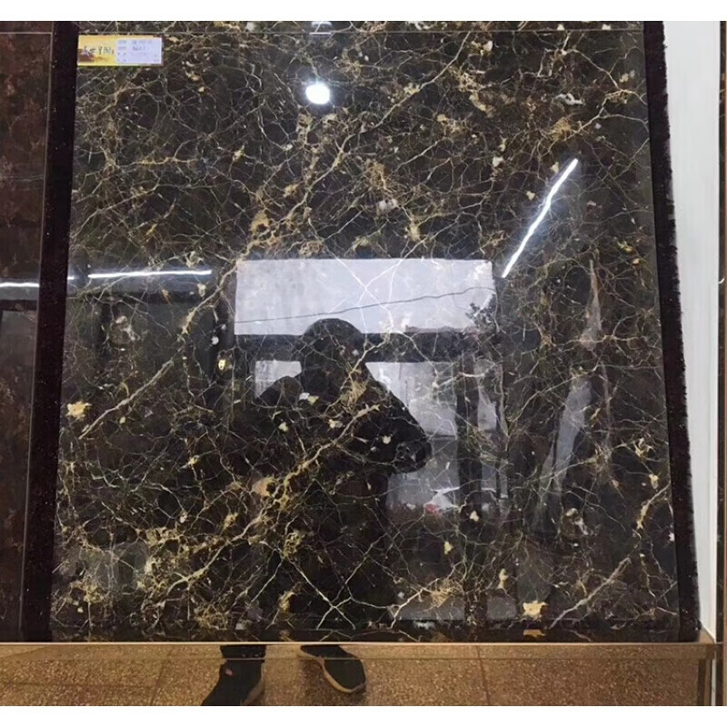 全抛釉瓷砖黑金花深咖过门石门槛石串边客厅餐厅滑地砖1米1米黑金花