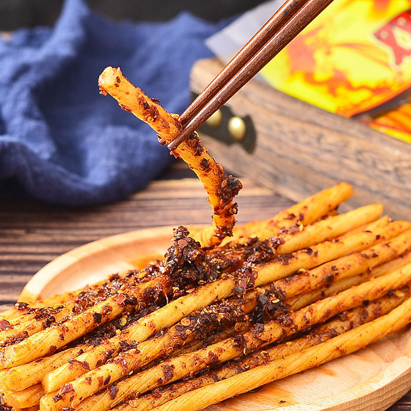 贵州特产双凤熟食辣条素面筋麻辣小吃零食208苗双凤牛板筋 麻辣味3包