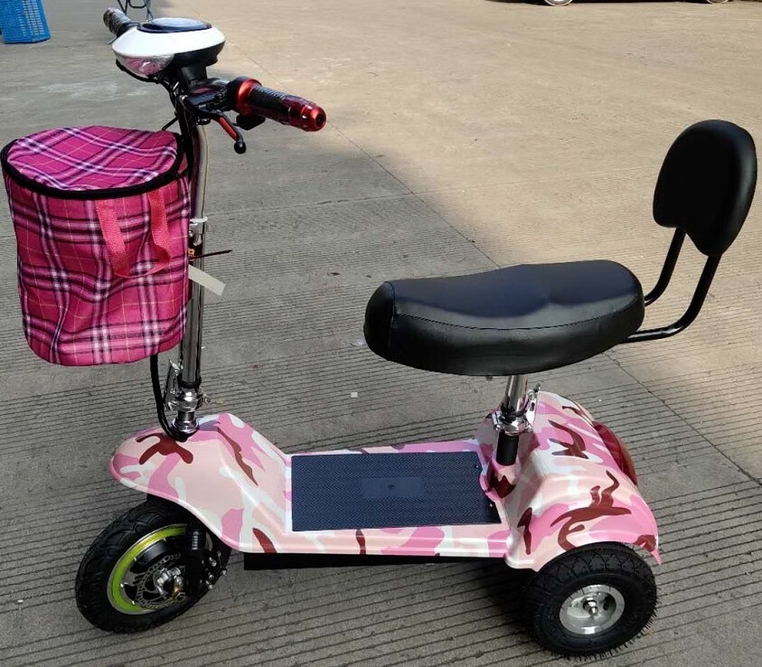 迷你电动三轮车女士折叠电动车便捷成人小型电瓶车电动三轮代步车标配