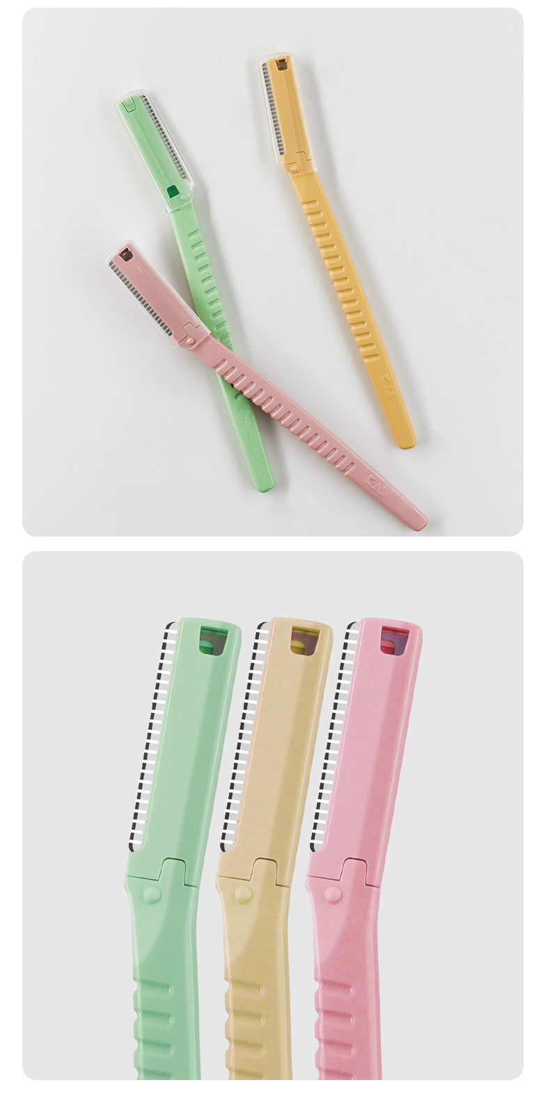 【李佳琪推荐】kai/贝印修眉刀剃眉刀刮毛刀脸部眉毛两用剃刀3把装