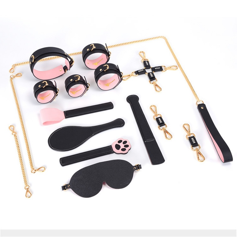 么姿床上束缚9件套装皮革sp工具玩具s捆绑女m另类情趣用品黑粉
