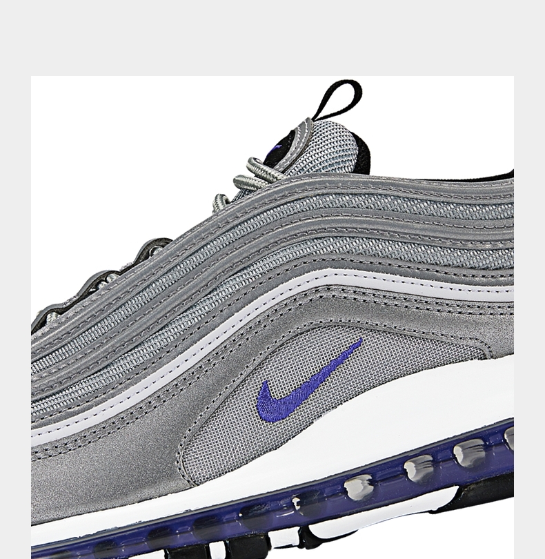 耐克nike男鞋airmax97男式银紫潮流复古训练健身运动舒适耐磨徒步登山