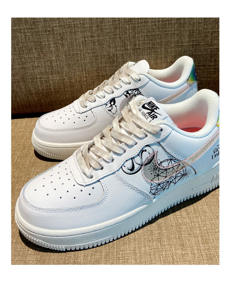 适配虎纹鞋带ni··ke空军一号af1金属淬火乌托邦涂鸦鞋带 灰黑虎纹