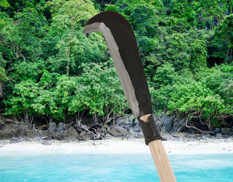 镰刀劈柴刀户外农用弯刀山刀竹刀树刀勾刀开刃材开路刀锰钢 1斤重量