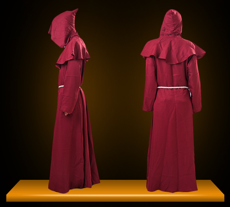 妩纪中世纪连帽长袍斗篷长袖巫师向导五色披风万圣节密室巫师长袍服装