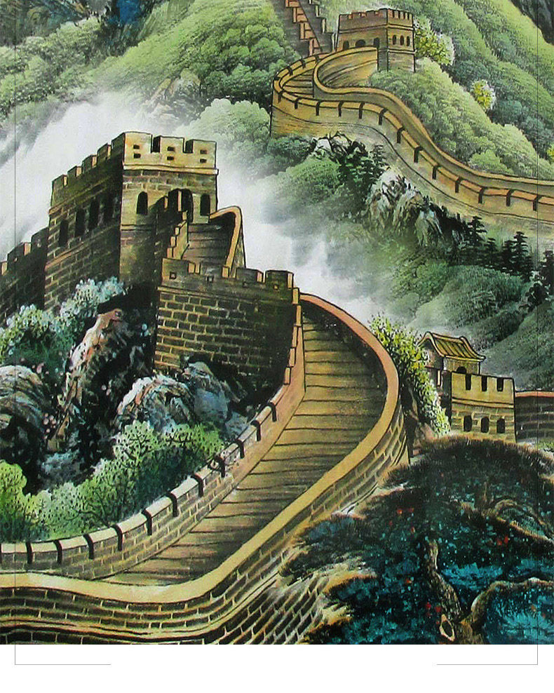 安睦 万里长城玄关挂画竖版入户装饰画有山无水晶瓷画风水走廊壁画 a