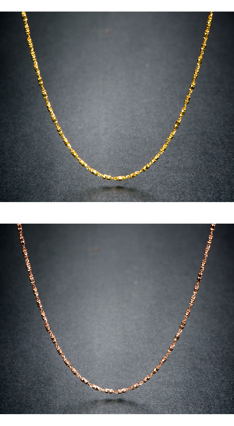 黄金彩金菠萝车花项链女士吊坠搭配项链老婆生日礼物18k彩金40cm493克