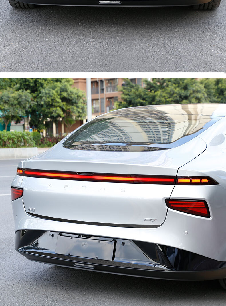 适用于小鹏p7后饰条不锈钢后杠亮条后杠防撞条尾门饰条防碰改装 小鹏