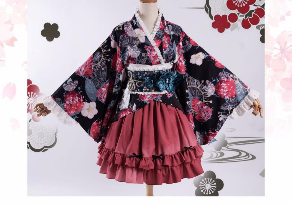 洛丽塔和风现货枫藻记原创lolita【共生关系】日式和风浴衣洛丽塔裙