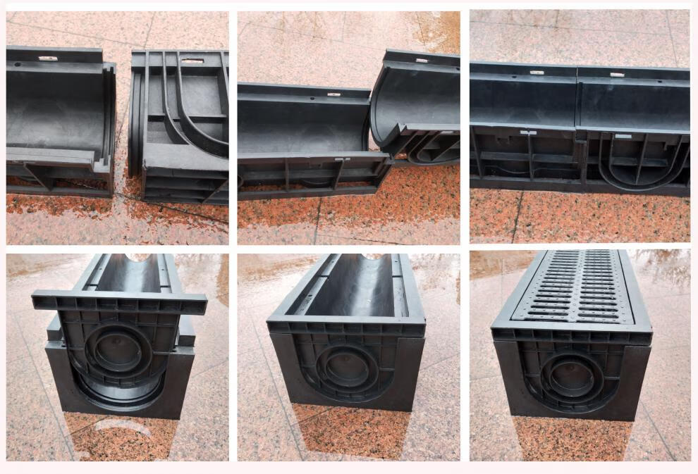 塑料排水沟 线性pe排水沟u型槽下水道沟槽庭院地沟水槽园林排水槽