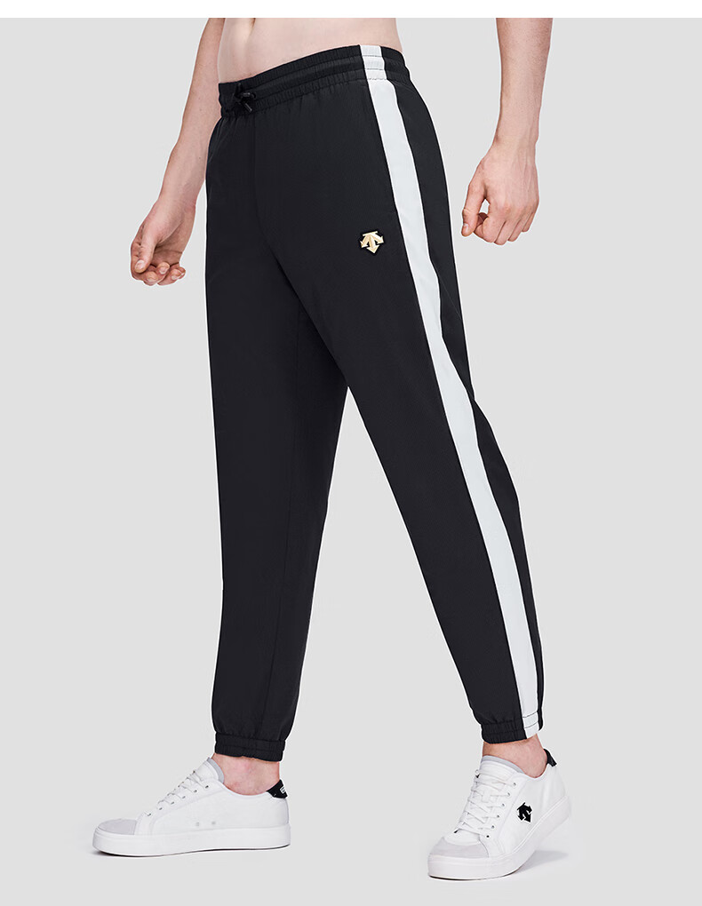 descente迪桑特男裤运动休闲男子梭织运动长裤春款d2191lwp95黑色bkm1