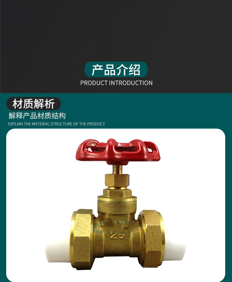 阀门ppr管铜闸阀双活接闸阀水管阀门ppr4分水管筏门开关 dn50(接50ppr