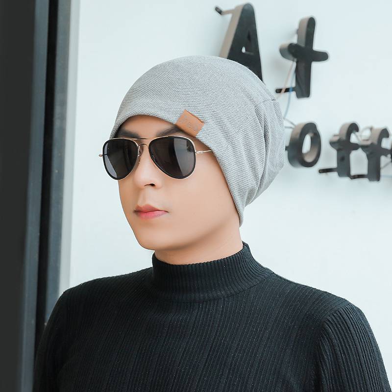 堆堆帽男男士帽子睡帽男光头夏款头巾帽女透气套头包头帽薄款睡觉春秋