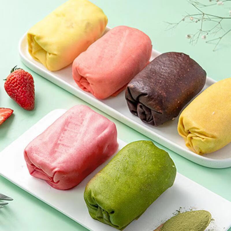 名称:毛巾卷蛋糕网红盒装千层奶油小蛋糕爆浆西式糕点休闲早餐点心甜