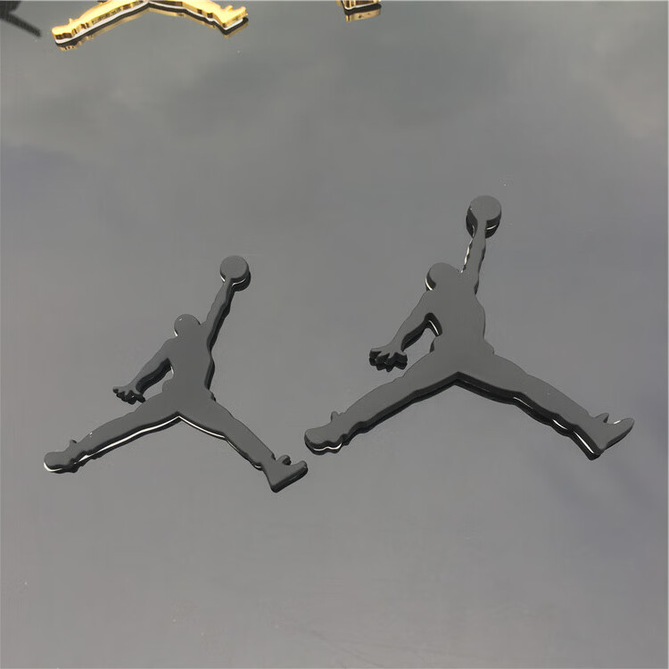 aj标志3d立体金属侧标黑色飞人汽车贴纸装饰贴车标 大号金色【图片