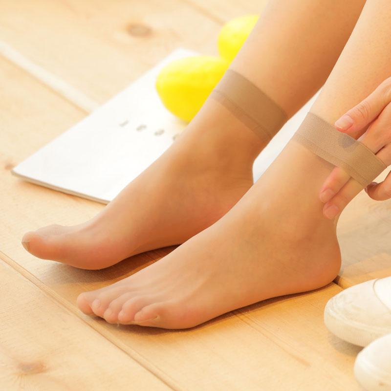 5双装日韩白领3d水晶丝脚尖透明短玻璃性感女士丝袜 3d脚尖透明【浅