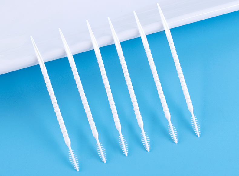 小鹿妈妈叶形牙签刷900支牙线塑料牙签刷牙缝刷双头鱼骨软毛替代竹