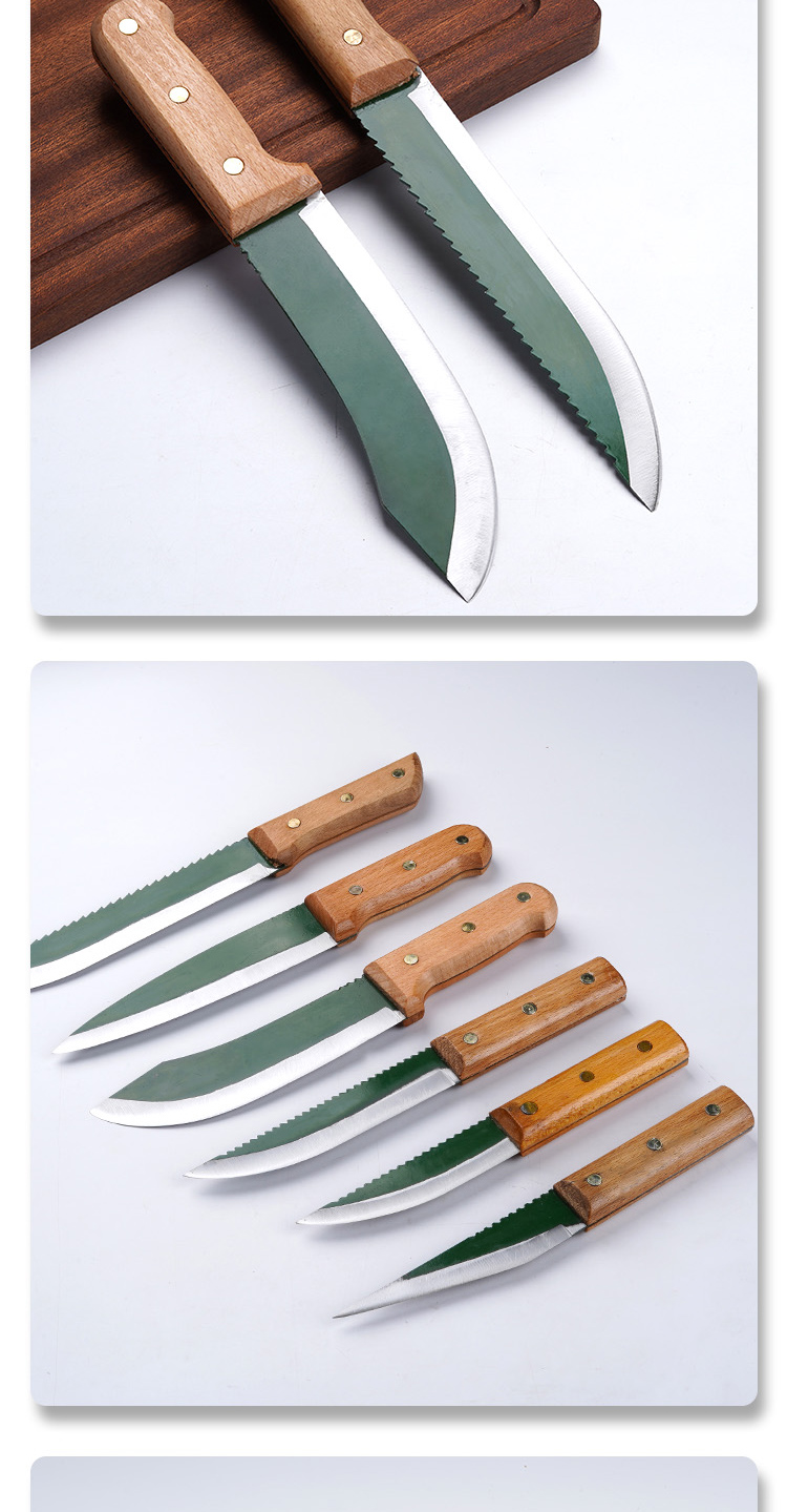 杀猪专用刀锰钢锯条屠宰剔骨专用刀纯手工剥皮割肉特快杀猪屠宰放血